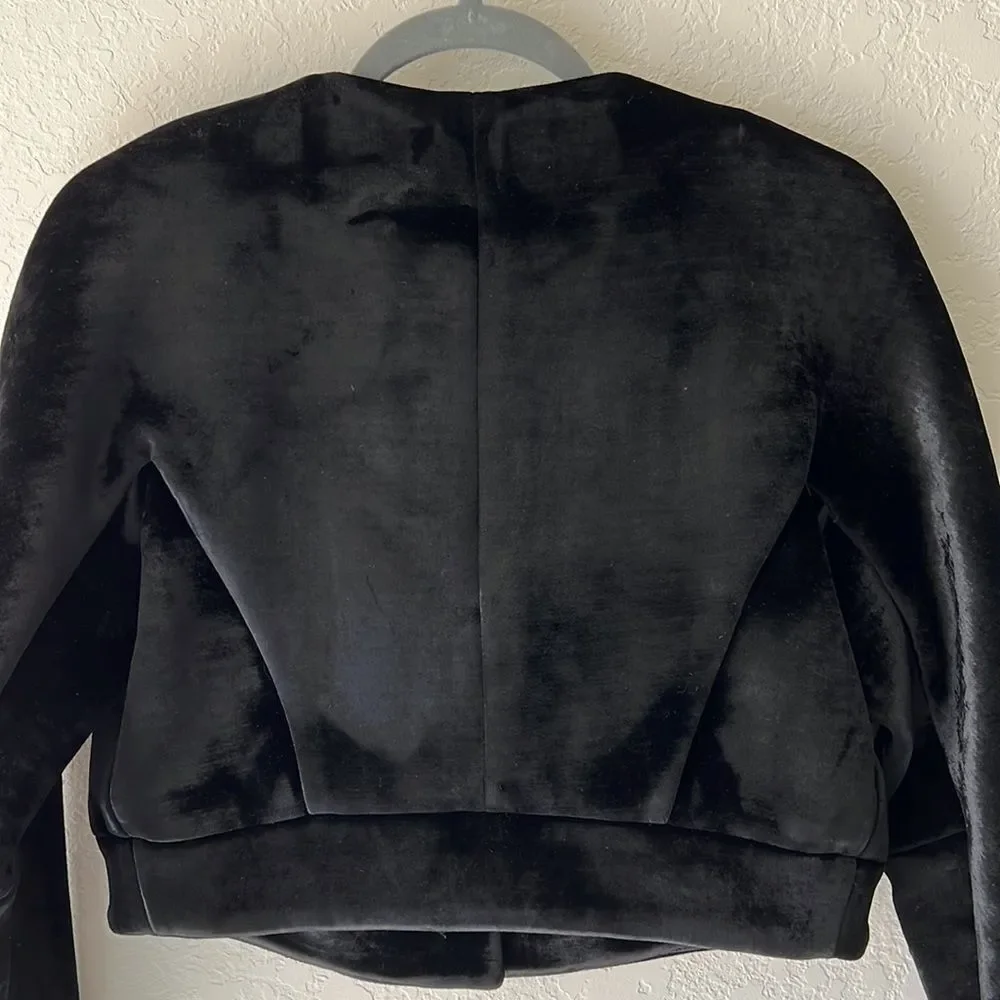 Derek Lam Runway  Fur Crop Biker Jacket Black Size Small - Picture 11 of 11